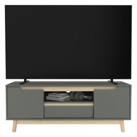 TV Lowboard Fernsehschrank 120x40 cm in mattgrün aus MDF & Kiefernholz ML-Design