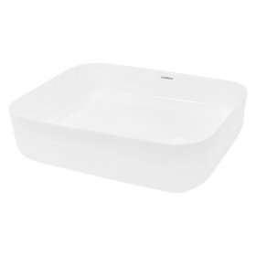 Waschbecken Eckig ohne Überlauf 50,5x39,5x13,5 mm Weiß aus Keramik LuxeBath
