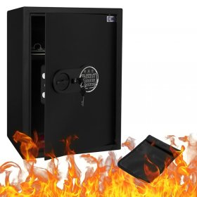 Safe Tresor 43L aus Stahl mit Elektronikschloss, Notschlüsseln und feuerfester Tasche