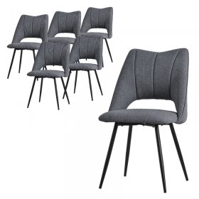 Esszimmerstuhl 6er Set Grau gepolstert inkl. Montagematerial Polsterstuhl Küchenstuhl ML-Design