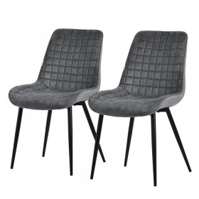 Esszimmerstuhl 2er Set Anthrazit mit Samtbezug und Stahlbeinen Küchenstuhl mit Rückenlehne ML-Design Esszimmerstuhl 2er Set Anthrazit mit Samtbezug und Stahlbeinen Küchenstuhl mit Rückenlehne ML-Design