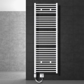 Badheizkörper Elektrisch mit Heizstab 900W 600x1800 mm Weiß gerade mit Seitenanschluss