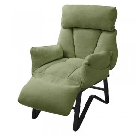 Loungesessel mit Armlehnen Grün Relaxsessel mit Leinenbezug ML-Design