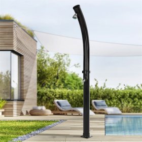 Solardusche 20L mit schwenkbarer runder Duschkopf 222 cm Schwarz ML-Design