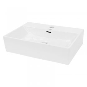 Waschbecken Eckig mit Überlauf 515x360x130 mm Weiß aus Keramik LuxeBath Waschbecken Eckig mit Überlauf 515x360x130 mm Weiß aus Keramik LuxeBath