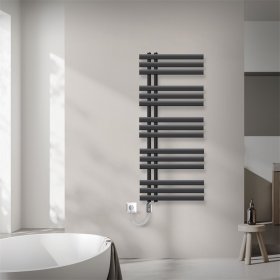 Elektrischer Badheizkörper mit Heizstab 900W 500x1200 mm Anthrazit