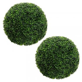 2er Set Künstlicher Buchsbaumkugel Ø45 cm Pflegeleichte Deko Kunstpflanze ML-Design