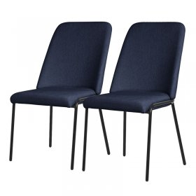 Esszimmerstühle 2er Set Dunkelblau mit Rückenlehne, Polsterstühle für Esszimmer & Küche ML-Design Esszimmerstühle 2er Set Dunkelblau mit Rückenlehne, Polsterstühle für Esszimmer & Küche ML-Design