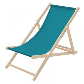 Gartenstuhl Strandliege Liegestuhl Sonnenliege Petrol aus Holz klappbar