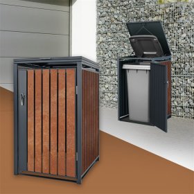 Mülltonnenbox 1er bis 240L 68x80x116,3 cm aus Stahl in Rostoptik ML-Design