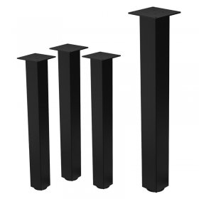 4er Set Tischbeine I-Design 72 cm Schwarz Tischgestell aus pulverbeschichteter Stahl, Profil 8x8 cm, höhenverstellbare Möbelfüße ML-Design