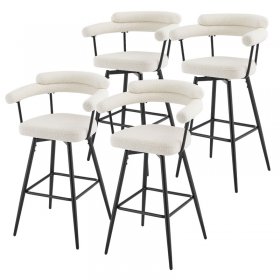 4er Set Barhocker 360° drehbar Beige 61x103x55 cm mit Arm-, Rückenlehne und Fußstütze bis 120 kg ML-Design 4er Set Barhocker 360° drehbar Beige 61x103x55 cm mit Arm-, Rückenlehne und Fußstütze bis 120 kg ML-Design