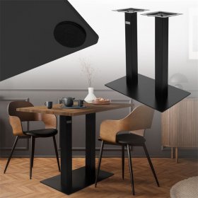 Tischgestell Doppel Schwarz Höhe 72cm Stahl pulverbeschichtet 70x43cm Bodenplatte ML-Design