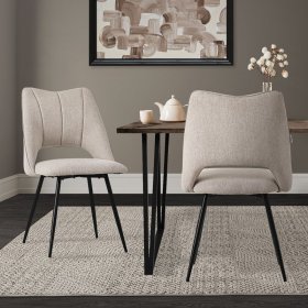 Esszimmerstuhl 2er Set Beige gepolstert inkl. Montagematerial Polsterstuhl Küchenstuhl ML-Design Esszimmerstuhl 2er Set Beige gepolstert inkl. Montagematerial Polsterstuhl Küchenstuhl ML-Design