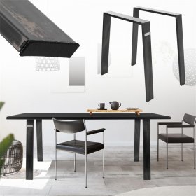 2er Set Tischbeine Loft 75x72 cm Profil 8x2cm aus Stahl U-Form ML-Design