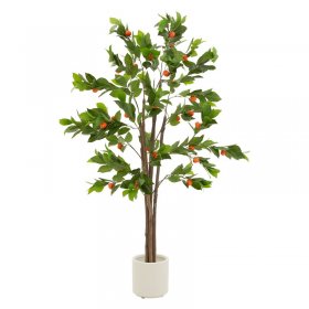 Künstlicher Orangenbaum 160 cm Kunstpflanze im Topf mit Früchten ML-Design