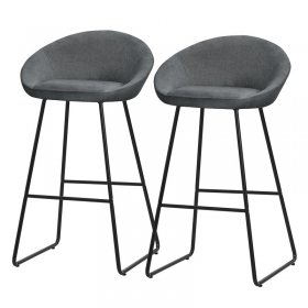 Barhocker 2er Set Anthrazit 56x94x50 cm mit Rückenlehne und Fußstütze bis 120 kg ML-Design Barhocker 2er Set Anthrazit 56x94x50 cm mit Rückenlehne und Fußstütze bis 120 kg ML-Design