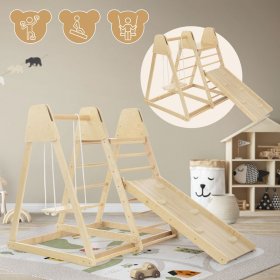 3in1 Klettergerüst Set Indoor mit 2x Kletterleiter aus Holz Joyz 3in1 Klettergerüst Set Indoor mit 2x Kletterleiter aus Holz Joyz