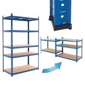 Werkstattregal 200x100x50 cm Blau aus Metall und MDF Holzfaserplatte bis 875 kg