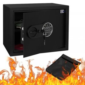 Safe Tresor 27L aus Stahl mit Elektronikschloss, Notschlüsseln und feuerfester Tasche Safe Tresor 27L aus Stahl mit Elektronikschloss, Notschlüsseln und feuerfester Tasche