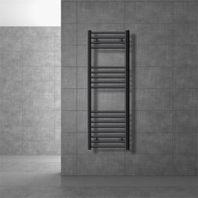 Badheizkörper Sahara 400x1200 mm Anthrazit gebogen mit Seitenanschluss LuxeBath