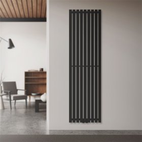 Badheizkörper Vertikal mit Mittelanschluss 480x1600 mm Schwarz matt LuxeBath Badheizkörper Vertikal mit Mittelanschluss 480x1600 mm Schwarz matt LuxeBath