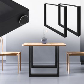 2x Tischbeine Tischkufen aus Vierkantprofilen 70x72 cm Schwarz, pulverbeschichtete Stahl 2x Tischbeine Tischkufen aus Vierkantprofilen 70x72 cm Schwarz, pulverbeschichtete Stahl
