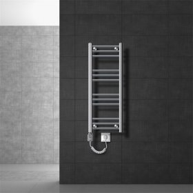 Elektrischer Badheizkörper mit Heizstab 600W 300x800 mm Chrom gerade mit Seitenanschluss Elektrischer Badheizkörper mit Heizstab 600W 300x800 mm Chrom gerade mit Seitenanschluss