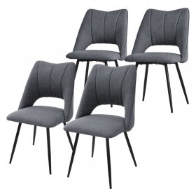 Esszimmerstuhl 4er Set Grau gepolstert inkl. Montagematerial Polsterstuhl Küchenstuhl ML-Design