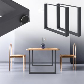 2x Tischbeine Tischkufen aus Vierkantprofilen 80x72 cm Anthrazit pulverbeschichtete Stahl