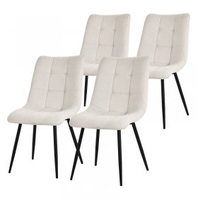 Esszimmerstühle 4er Set Beige Küchenstuhl mit Polyesterbezug und Stahlbeinen ML-Design Esszimmerstühle 4er Set Beige Küchenstuhl mit Polyesterbezug und Stahlbeinen ML-Design