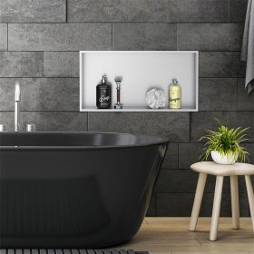 Duschnische 60x30 cm Silber aus Edelstahl Wandnische Duschablage LuxeBath Duschnische 60x30 cm Silber aus Edelstahl Wandnische Duschablage LuxeBath