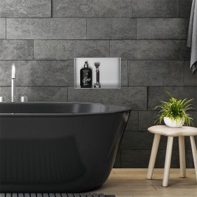 Duschnische 30x20 cm Silber aus Edelstahl Unterputz Rahmen Wandnische Duschablage LuxeBath Duschnische 30x20 cm Silber aus Edelstahl Unterputz Rahmen Wandnische Duschablage LuxeBath