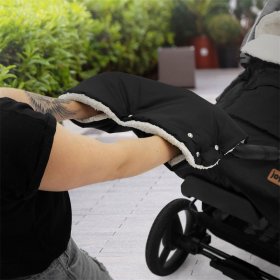 Kinderwagen Handwärmer 45x22x6 cm Schwarz aus Flanell Joyz