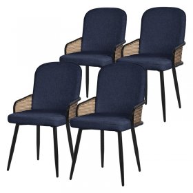 Esszimmerstühle 4er Set Dunkelblau mit Arm- & Rückenlehne, Polsterstühle für Esszimmer & Küche ML-Design Esszimmerstühle 4er Set Dunkelblau mit Arm- & Rückenlehne, Polsterstühle für Esszimmer & Küche ML-Design