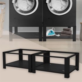 Waschmaschinen Untergestell Unterschrank doppel 63x54x32 cm mit Ablage in Schwarz ML-Design Waschmaschinen Untergestell Unterschrank doppel 63x54x32 cm mit Ablage in Schwarz ML-Design