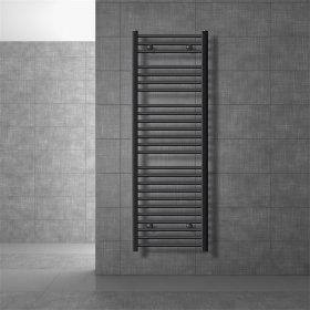 Elektrischer Badheizkörper mit Heizstab 1200W 500x1500 mm Anthrazit gebogen mit Seitenanschluss & Thermostat Digitalanzeige LuxeBath Elektrischer Badheizkörper mit Heizstab 1200W 500x1500 mm Anthrazit gebogen mit Seitenanschluss & Thermostat Digitalanzeige LuxeBath