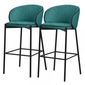 Barhocker 2er Set Petrol 50x101x54 cm mit Rückenlehne und Fußstütze bis 120 kg ML-Design Barhocker 2er Set Petrol 50x101x54 cm mit Rückenlehne und Fußstütze bis 120 kg ML-Design