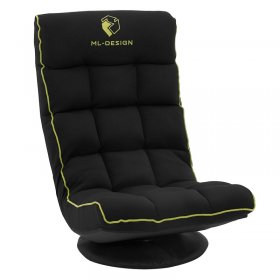 Gaming Bodenstuhl 360° drehbar Gaming Sessel Schwarz-Grün mit Kopfstütze ML-Design Gaming Bodenstuhl 360° drehbar Gaming Sessel Schwarz-Grün mit Kopfstütze ML-Design
