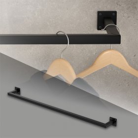 Kleiderstange Garderobe Wandmontage 12 x 110 cm Schwarz aus Stahl ML-Design