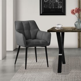 Esszimmerstuhl Dunkelgrau aus Frotteestoff mit dickem gepolsterter Sitz ML-Design Esszimmerstuhl Dunkelgrau aus Frotteestoff mit dickem gepolsterter Sitz ML-Design
