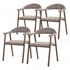 Esszimmerstühle 4er Set mit Armlehne, Rückenlehne & Webstruktur, Braun, Wohnzimmerstühle Küchenstühle Polsterstühle ML-Design Esszimmerstühle 4er Set mit Armlehne, Rückenlehne & Webstruktur, Braun, Wohnzimmerstühle Küchenstühle Polsterstühle ML-Design