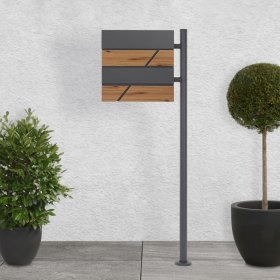 Standbriefkasten mit Zeitungsfach 37x37x11 cm Anthrazit/Holzoptik aus Stahl ML-Design, Modernes Horizontales Design Standhöhe 120cm Anthrazit Standbriefkasten mit Zeitungsfach 37x37x11 cm Anthrazit/Holzoptik aus Stahl ML-Design, Modernes Horizontales Design Standhöhe 120cm Anthrazit