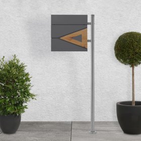 Standbriefkasten mit Zeitungsfach 37x36,5x11 cm Anthrazit/Eicheoptik aus Stahl ML-Design Standbriefkasten mit Zeitungsfach 37x36,5x11 cm Anthrazit/Eicheoptik aus Stahl ML-Design