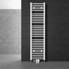Badheizkörper Mittelanschluss 400x1800 mm Weiß gerade mit Boden Anschlussgarnitur LuxeBath Badheizkörper Mittelanschluss 400x1800 mm Weiß gerade mit Boden Anschlussgarnitur LuxeBath