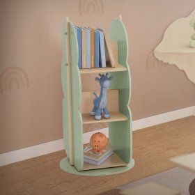 Kinder Bücherregal Baum-Form Grün/Natur mit 5 Regale Joyz