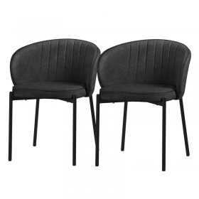 2er Set Esszimmerstühle mit Rücken- & Armlehne Anthrazit mit Metallbeinen bis 120 kg ML-Design 2er Set Esszimmerstühle mit Rücken- & Armlehne Anthrazit mit Metallbeinen bis 120 kg ML-Design