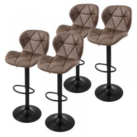 4er Set Barhocker Braun Kunstlederbezug mit Rückenlehne und Fußstütze höhenverstellbar 59-79cm ML-Design 4er Set Barhocker Braun Kunstlederbezug mit Rückenlehne und Fußstütze höhenverstellbar 59-79cm ML-Design