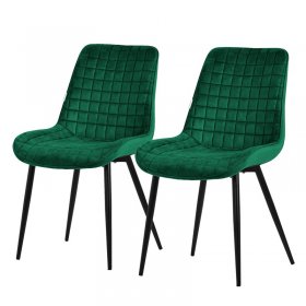 Esszimmerstuhl 2er Set Dunkelgrün mit Samtbezug und Stahlbeinen Küchenstuhl mit Rückenlehne ML-Design Esszimmerstuhl 2er Set Dunkelgrün mit Samtbezug und Stahlbeinen Küchenstuhl mit Rückenlehne ML-Design