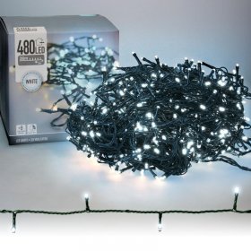 Cluster Lichterkette LED 36m, 480 LEDs Kaltweiß, 8 Leuchtmodi IP44 Innen/Außen
